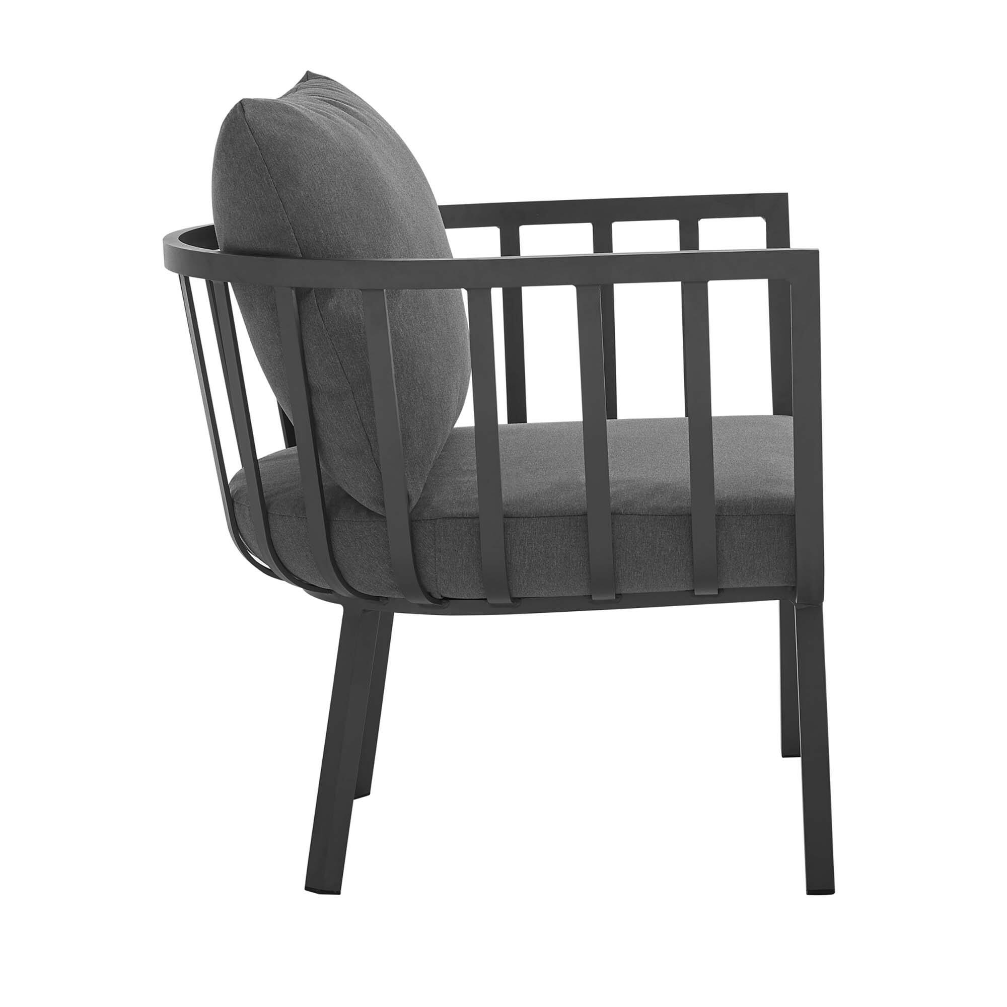 Back. Modway - Riverside Outdoor Patio Aluminum Armchair by Modway - Gray Charcoal.