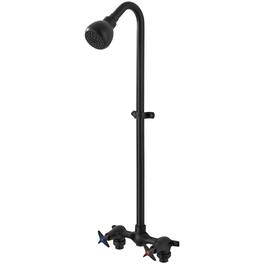 Dazzed Corner - Outdoor Shower Kit Fixtures Faucet System - Matte Black