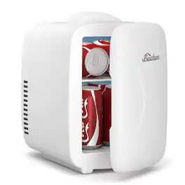 Morfone - 4L/6 Can Skincare Mini Fridge Rapid Cooling Cooler & Warmer - White
