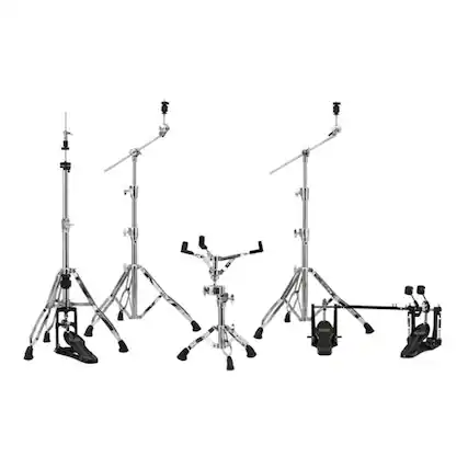 Front. Mapex - Mapex Armory 5-Piece Hardware Pack with Double Pedal - Chrome Plated (HP8005-DP).