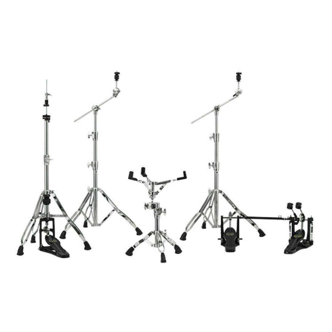 Front. Mapex - Mapex Armory 5-Piece Hardware Pack with Double Pedal - Chrome Plated (HP8005-DP).