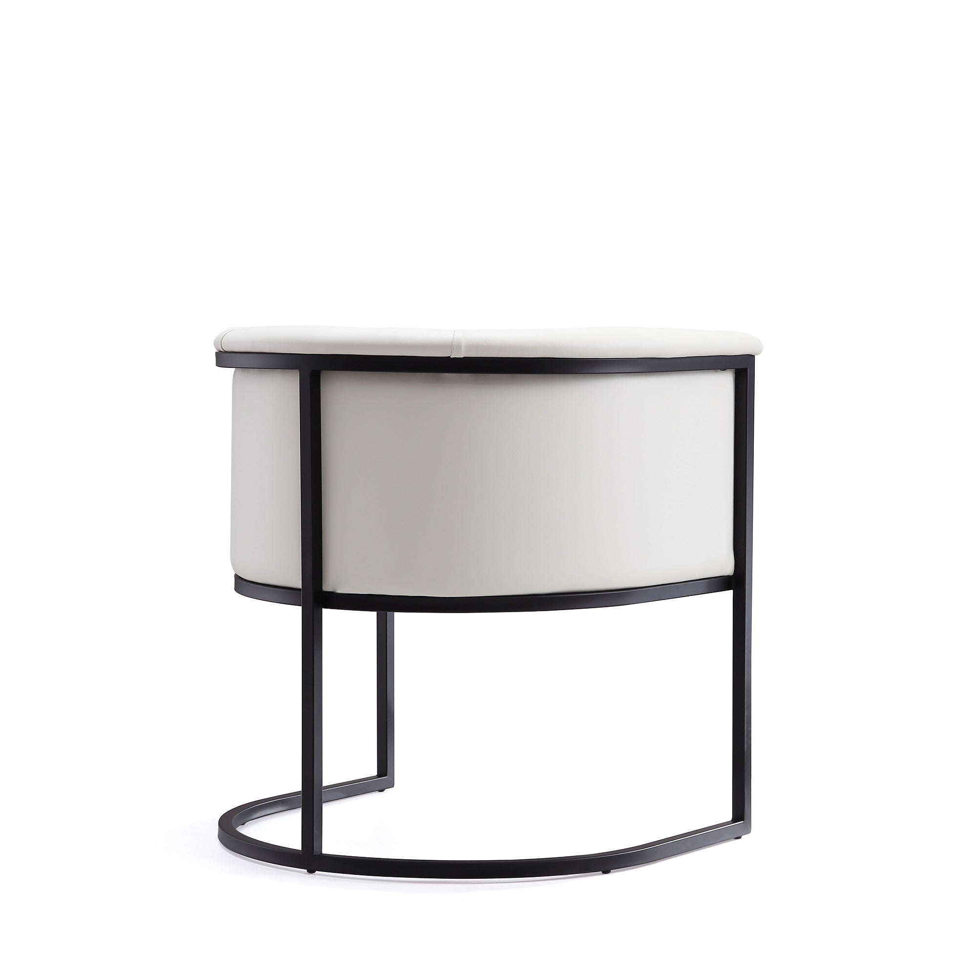 Alt View 2. Manhattan Comfort - Cosmopolitan Mid-Century Modern Metal Vegan Leather Dining Chair - Ivory.