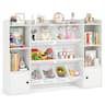 Costway - Kids Toy Storage and Bookshelf with 8 Boxes Open Shelves & 2 Single-door Cabinets - White