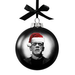 OrnamentallyYou - Frankenstein Christmas Spooky Portrait Glass Ornament Black Horror Halloween Tree Decoration - Multi-colored