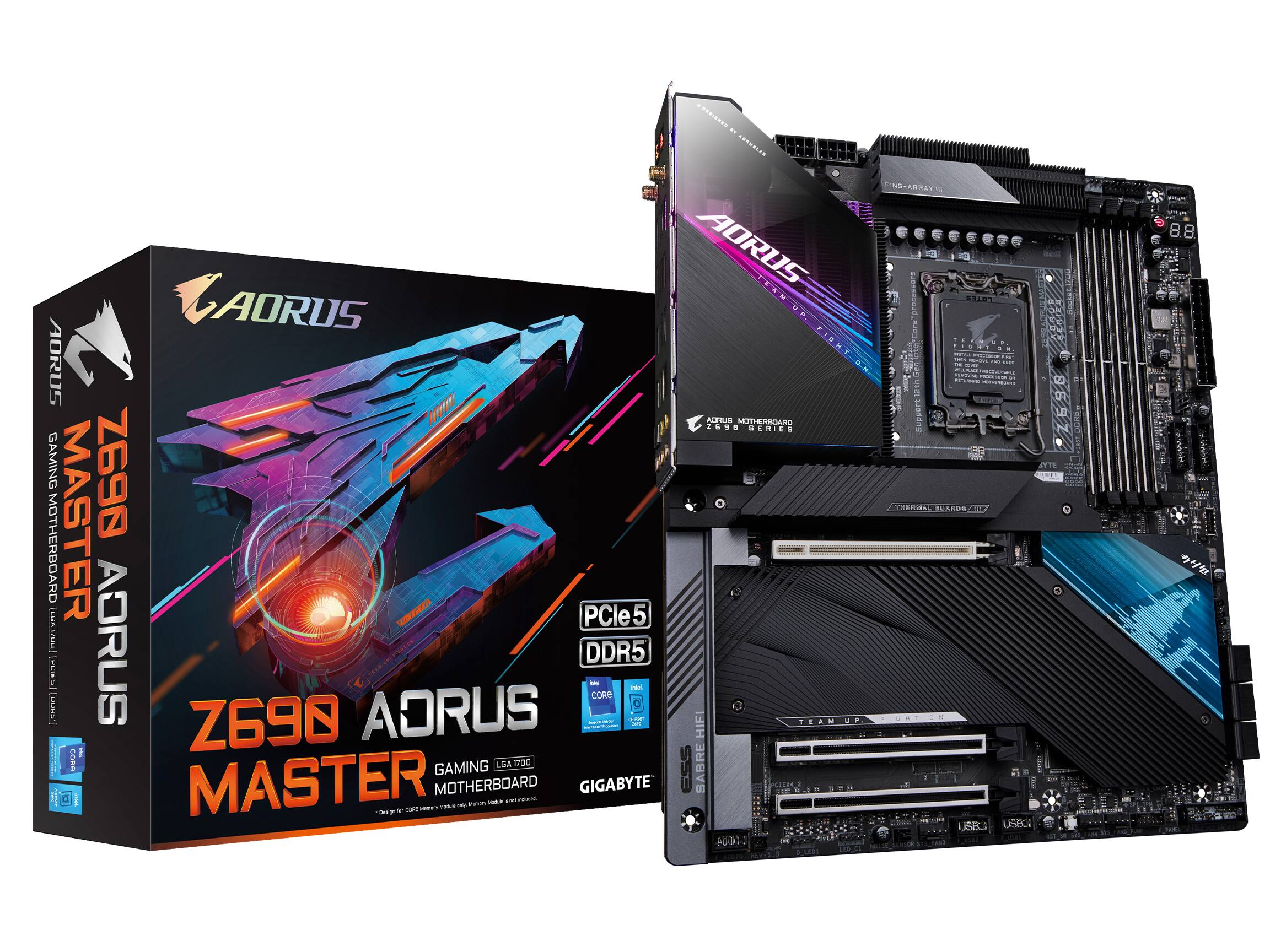 Alt View 13. GIGABYTE - Z690 AORUS MASTER Socket 1700 USB 3.2 Intel Motherboard with RGB Lighting - Black.
