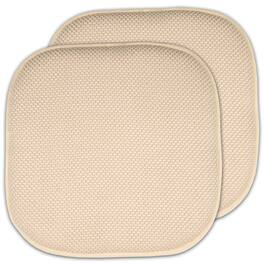 Sweet Home Collection - Honeycomb Memory Foam No Slip Back 16" x 16" Chair Pad Cushion, 2-Pack - Linen