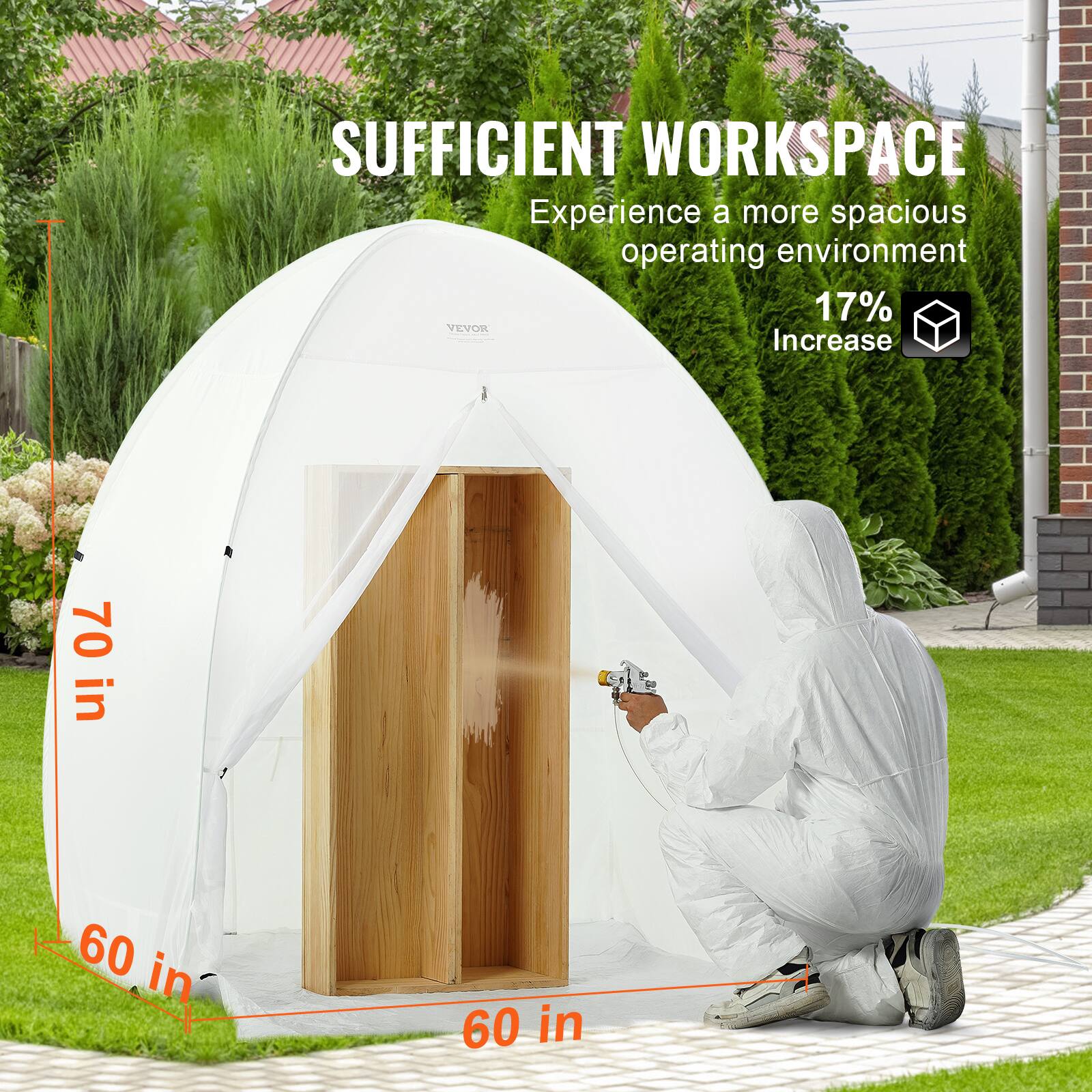 SUFFICIENT WORKSPACE  
Experience a more spacious operating environment  
17% Increase  

70 in  
60 in  
60 in
