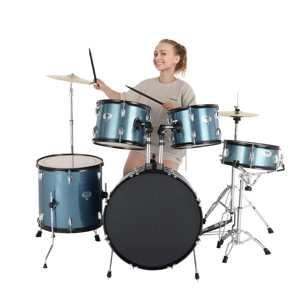 Winado - Full Size Adult Drum Set 5-Piece Drum Kits With Cymbal Bench