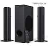 Front. TOPVISION - 4.1ch Sound Bar with Subwoofer, 120W Separable Sound Bar for TV, 2-in-1 Detachable Sound Bar with USB/AUX/Coaxial/Optica.