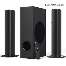 Front. TOPVISION - 120-Watt 4.1-Channel Detachable Soundbar with Wireless Subwoofer and Multiple Audio Input Modes - Black.