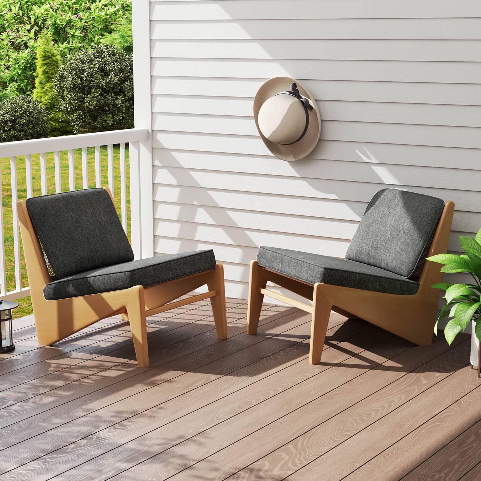 Alt View 3. Costway - Costway 6-Pack 24" x 24" Deep Seat Cushion & Back Pillow with Removable Covers Outdoor - Gray.