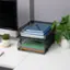Alt View 15. Mind Reader - Stackable Paper Tray, Desktop Organizer, File Storage, Office, Metal Mesh, 10.5"L x 13.25"W x 7.5"H, 2 Pcs - Black.