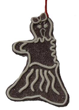 Roman - Sweet Memories Sugared Angry Gingerbread Girl Cookie Bite Christmas Ornament - Brown