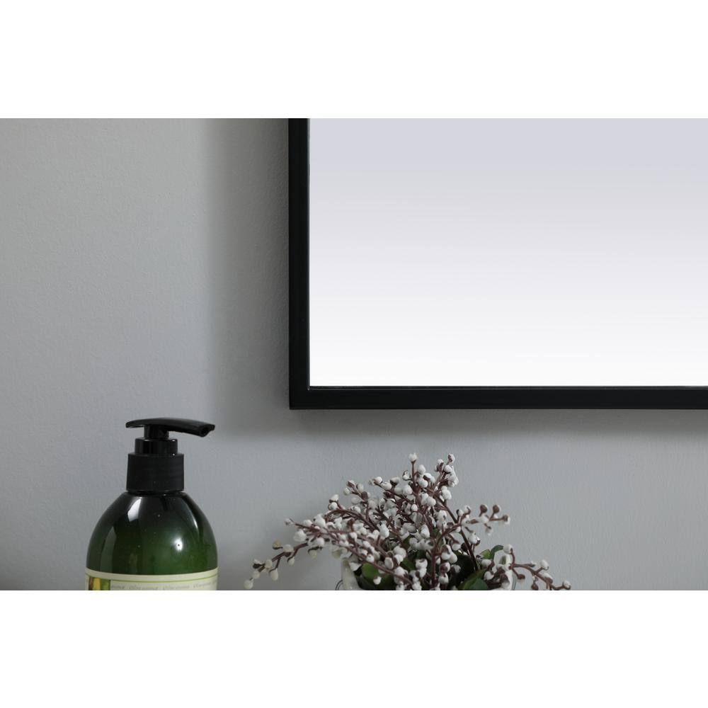 Alt View 1. Elegant Decor - Metal Frame Arch Mirror 27x30 Inch in Black - Black.