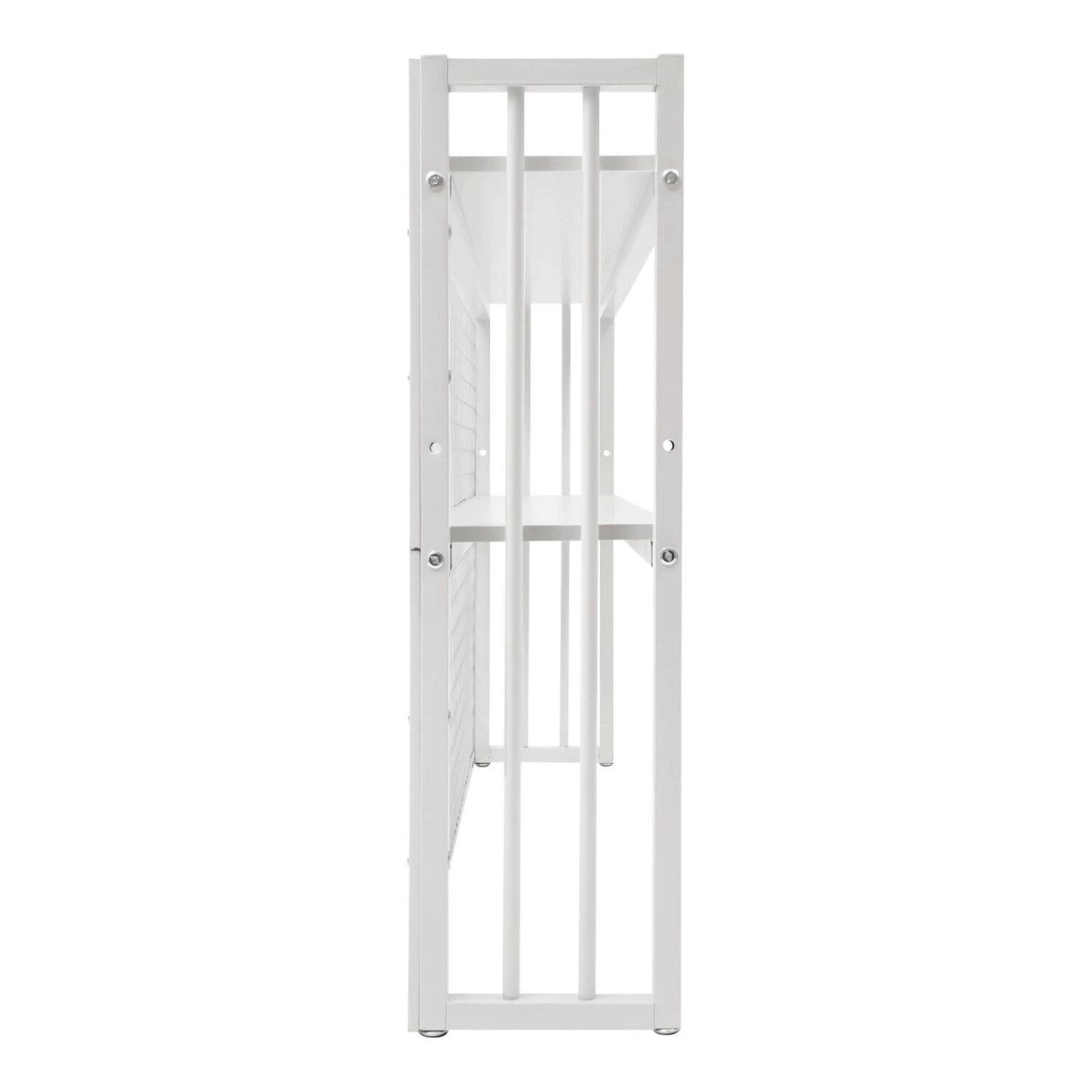 Back. Home Collection - Desktop Bookcase Organizer – Tabletop Bookshelf & Computer Desk Storage Rack - White.