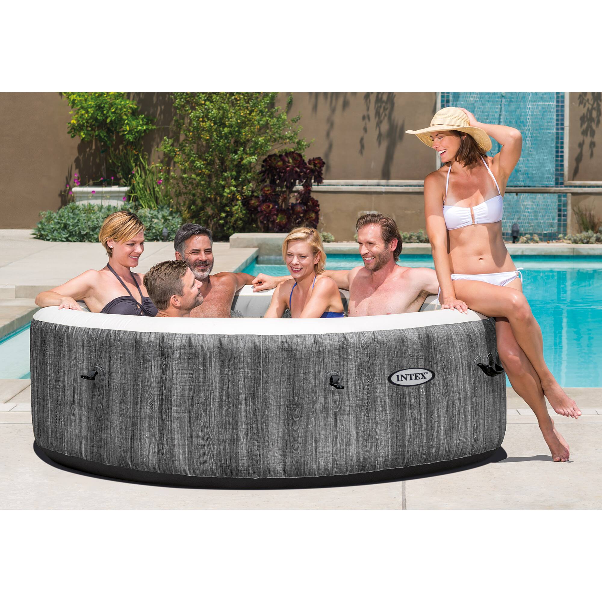 Alt View 10. Intex - Intex PureSpa Plus Inflatable Hot Tub & Intex PureSpa Maintenance Accessory Kit - Gray.