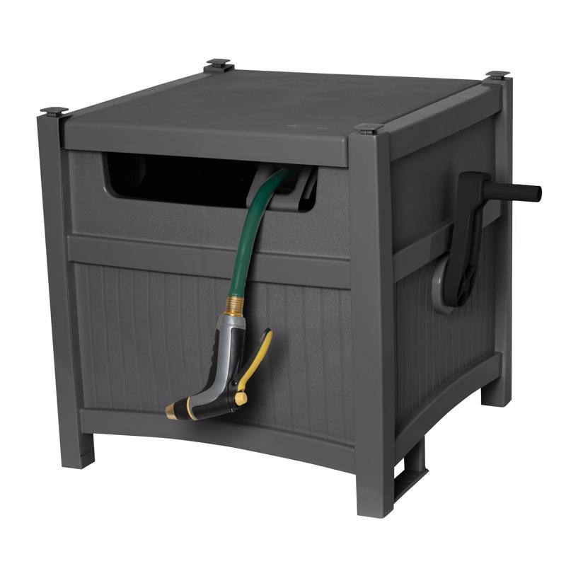 Angle. Suncast - Suncast Smart Trak 225 ft. Gray Retractable Free Standing Hideaway Hose Reel.
