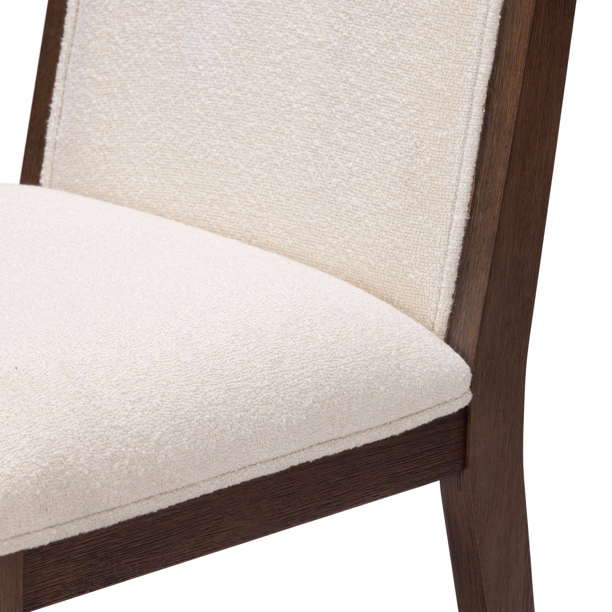 Alt View 4. Plank+Beam - Sereno Dining Chair (2 pack)||Walnut/Ivory Cushion - Walnut/Ivory Cushion.