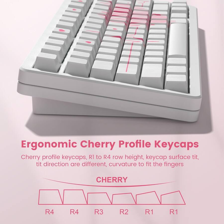 Keycaps Profile R1 R3 Womier PBT Keycaps, 130 Keys Dye Sublimation Cherry Profile Key caps ...