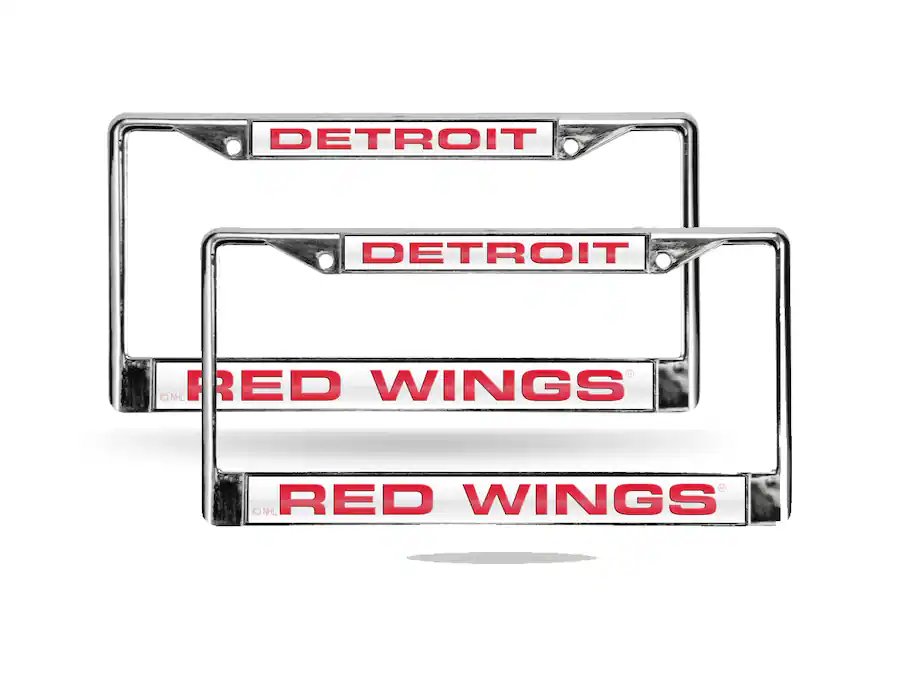 Rico Industries Detroit Red Wings NHL Chrome Metal (Set of 2) Laser Cut ...