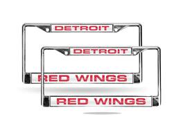 Rico Industries - Detroit Red Wings NHL Chrome Metal (Set of 2) Laser Cut License Plate Frames - Multi