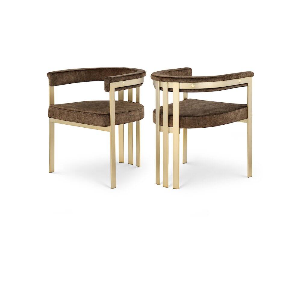 Meridian Furniture - Marcello Velvet Dining Chair, Set of 2 - Brown