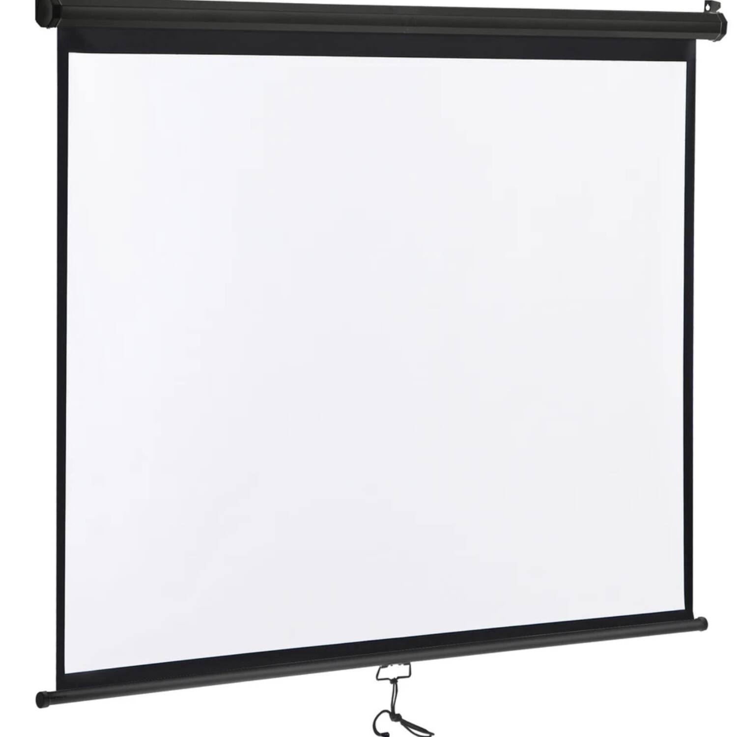 Front. Home Collection - Manual Pull Down Projector Screen - 100 Inch-16:10 HD-Black.