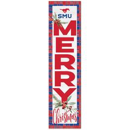 Jardine - SMU Mustangs 12'' x 48'' Outdoor Christmas Leaner - White