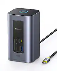 Baseus 12in1 Docking Station
- 3 USB Ports (1 Data Only, 10Gbps)
- 2 USB Ports (5Gbps)
- HDMI Port
- VGA Port
- Ethernet Port
