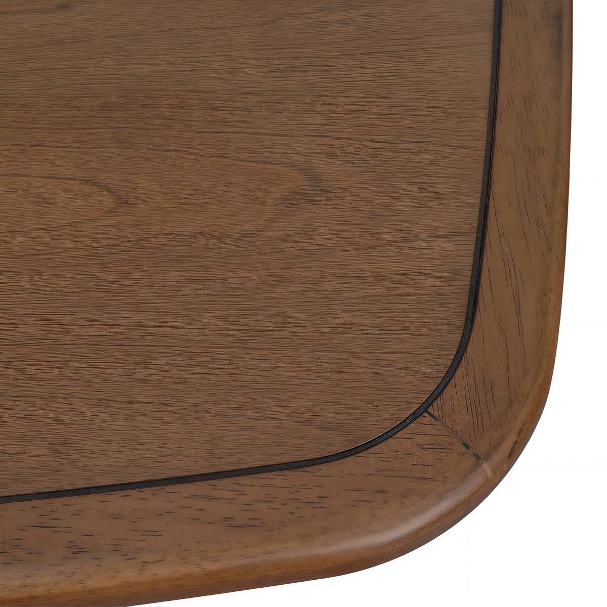 Alt View 4. Loheer - Loheer Modern Wooden Dining Table With Storage Shelf, Walnut Finish - Walnut.