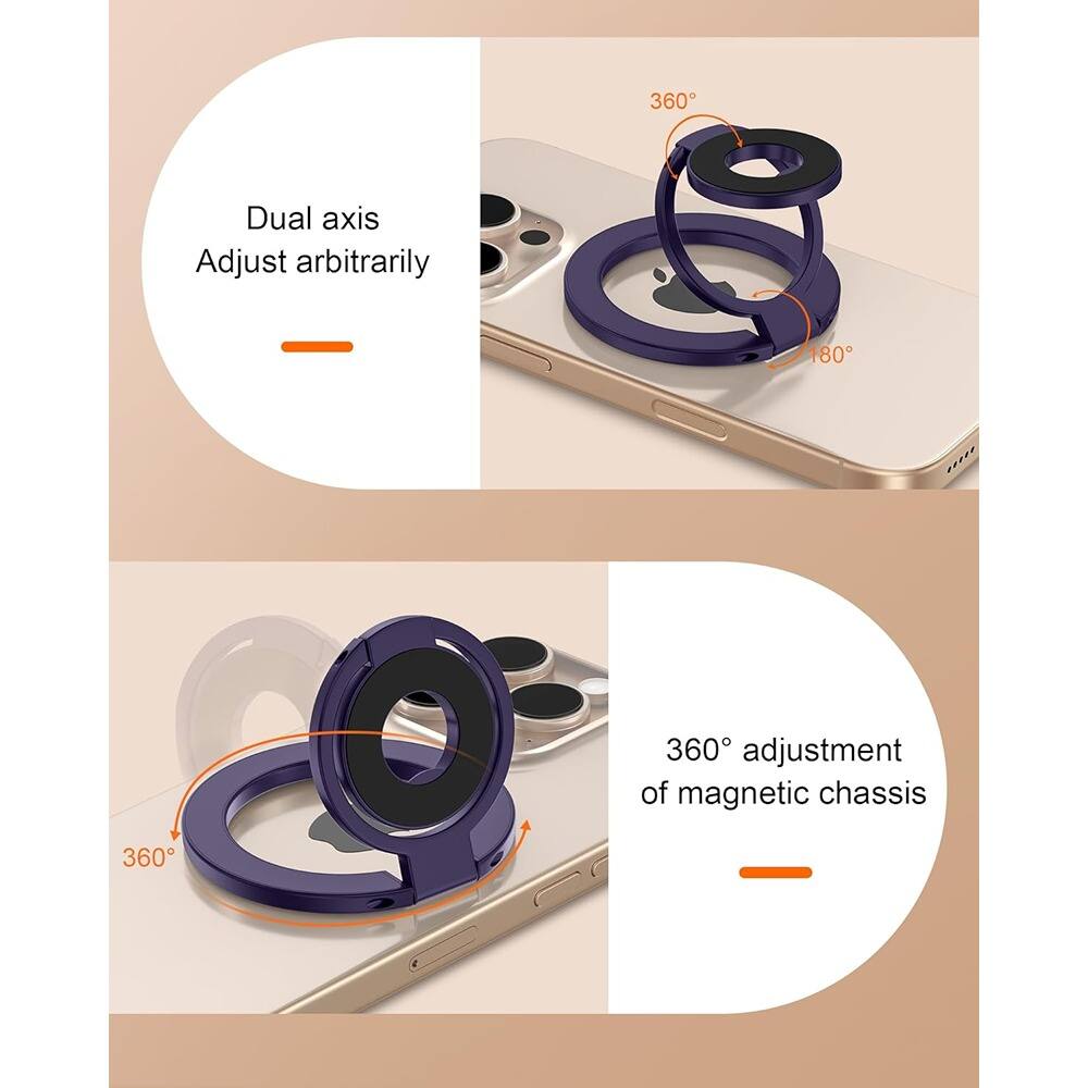 Dual axis  
Adjust arbitrarily

360° adjustment of magnetic chassis