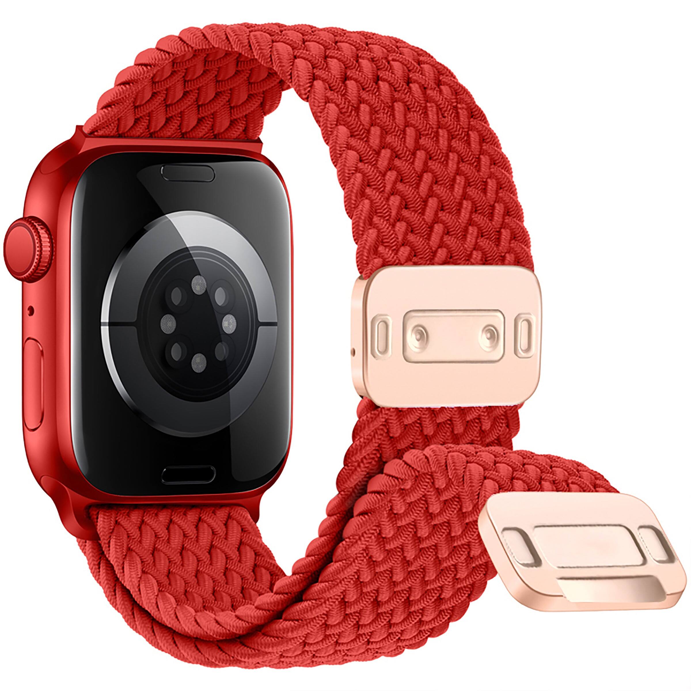 Alt View 6. Waloo - Magnetic Braided Nylon Loop Band - 40/41/42mm - Black - Black.