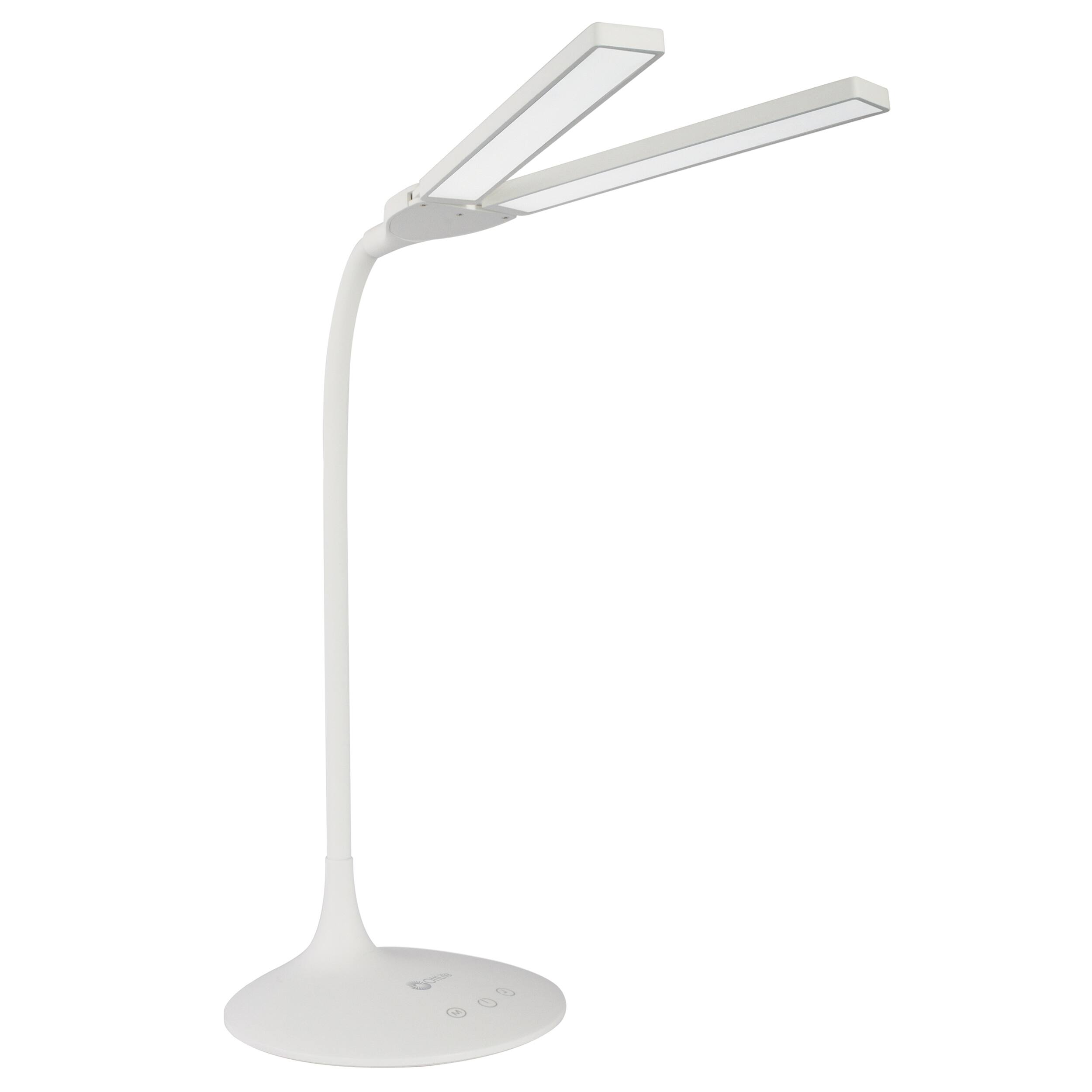 Angle. OttLite - Dual Head LED Desk Lamp - White.