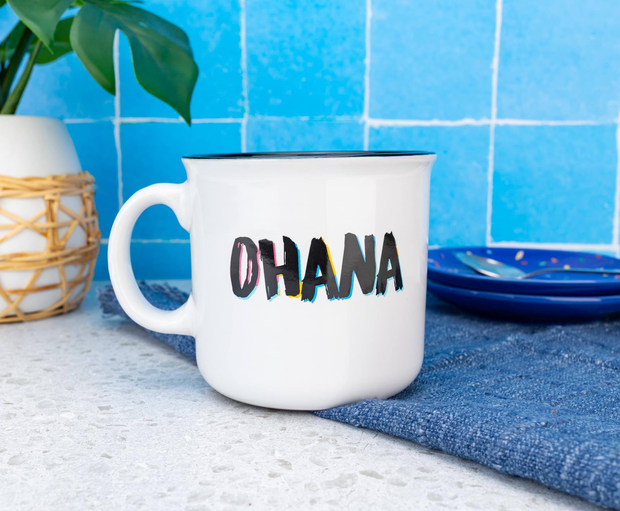 Alt View 3. Silver Buffalo - Disney Lilo & Stitch "Ohana" Ceramic Camper Mug | Holds 20 Ounces - Multi-Colored.