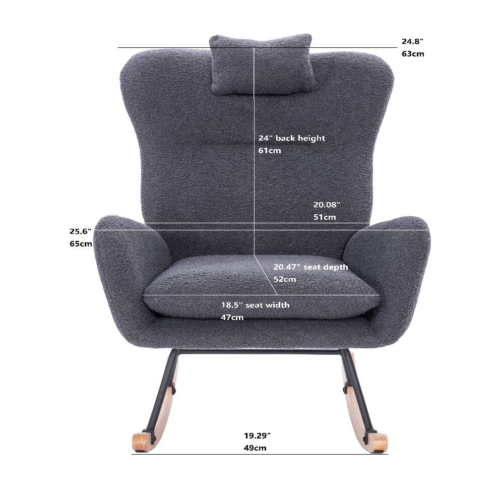 24.8" 63cm  
24" back height 61cm  
20.08" 51cm  
25.6" 65cm  
20.47" seat depth 52cm  
18.5" seat width 47cm  
19.29" 49cm