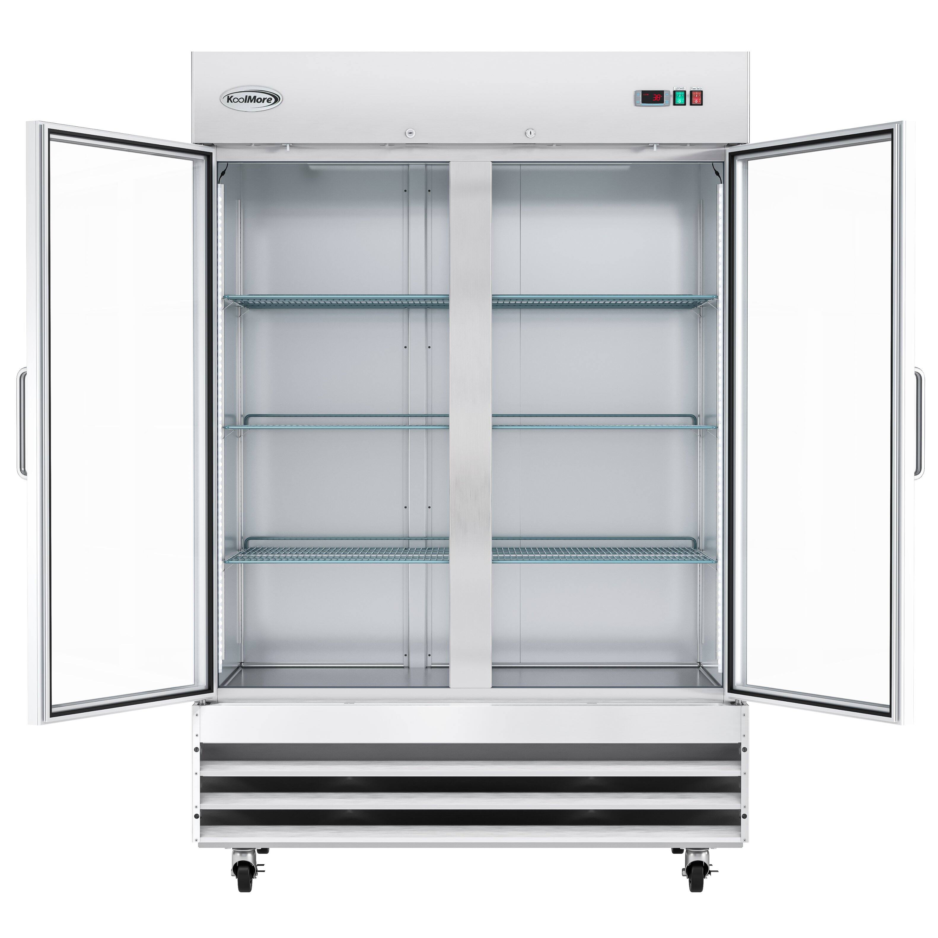 Alt View 3. Koolmore - 54 in. Two Glass Door Commercial Reach-In Refrigerator - 47 Cu Ft. RIR-2D-GD - Stainless-Steel.