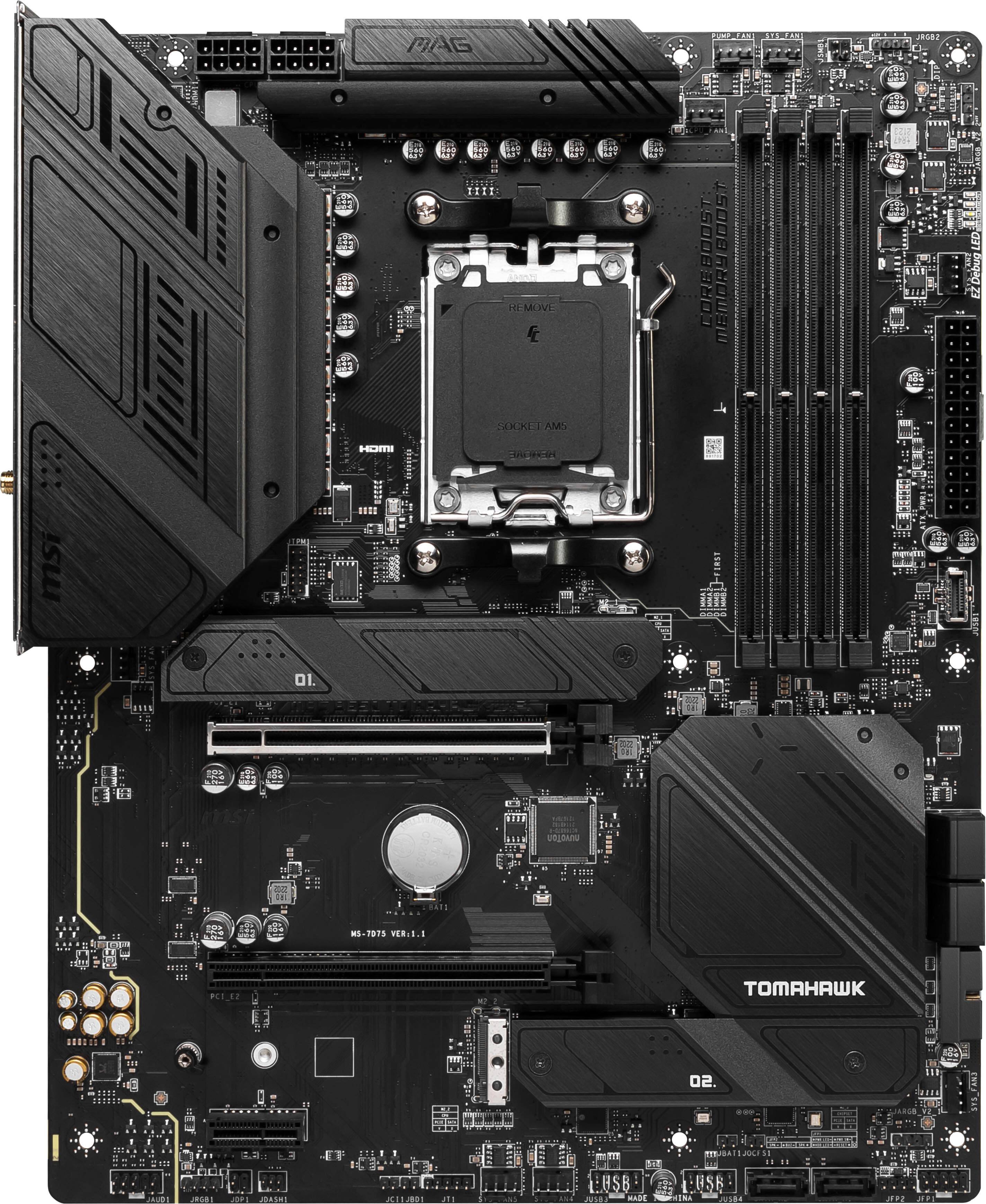 Alt View 11. MSI - MAG B650 Tomahawk WIFI (Socket AM5) AMD B650 ATX DDR5 Wi-Fi 6E Motherboard - Black.