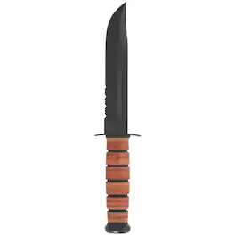 KA-BAR - 7" Fixed Blade US Army Serrated Edge Utility Knife w/ Sheath - Brown