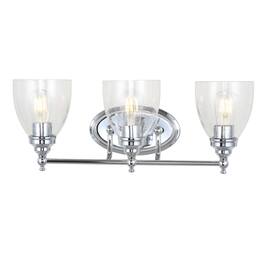 Jonathan Y - Marais 22.5" 3-Light Metal/Glass LED Vanity - Chrome