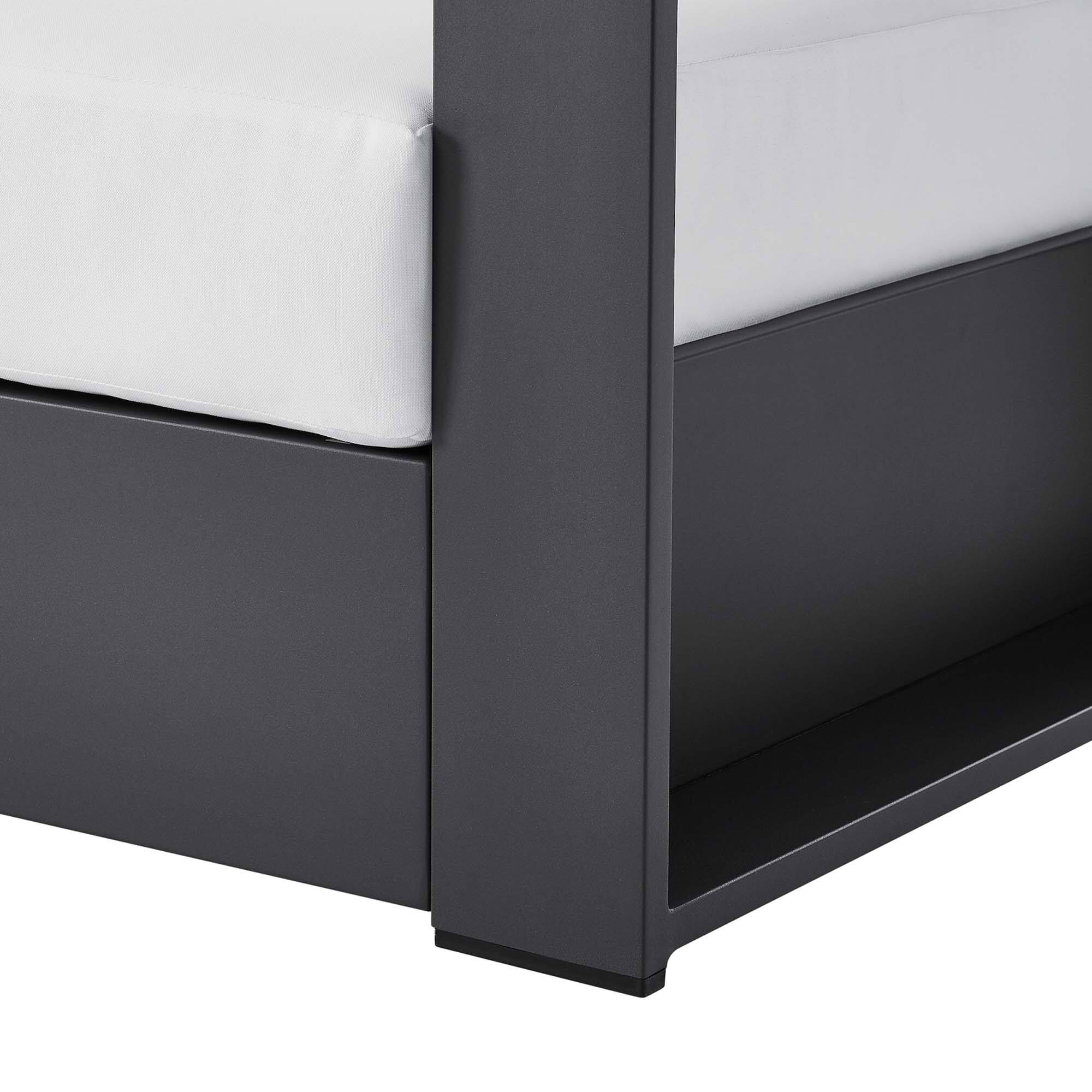 Alt View 5. Modway - Tahoe Outdoor Patio Powder-Coated Aluminum Armchair by Modway - Gray White.