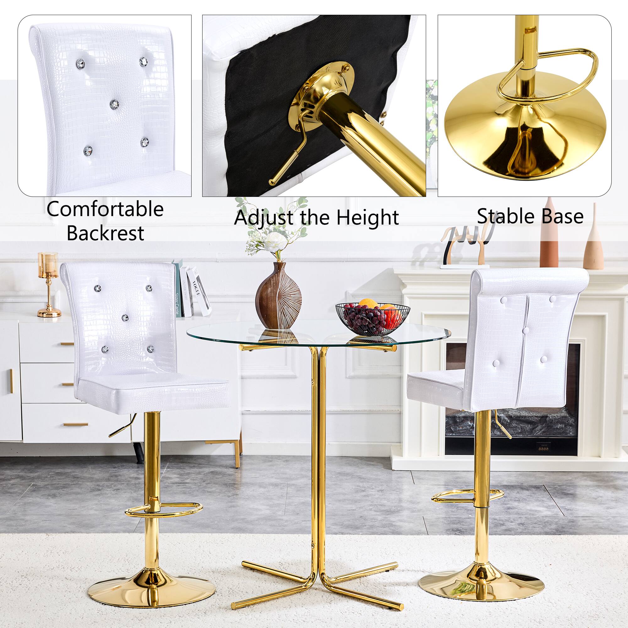 Comfortable Backrest  
Adjust the Height  
Stable Base