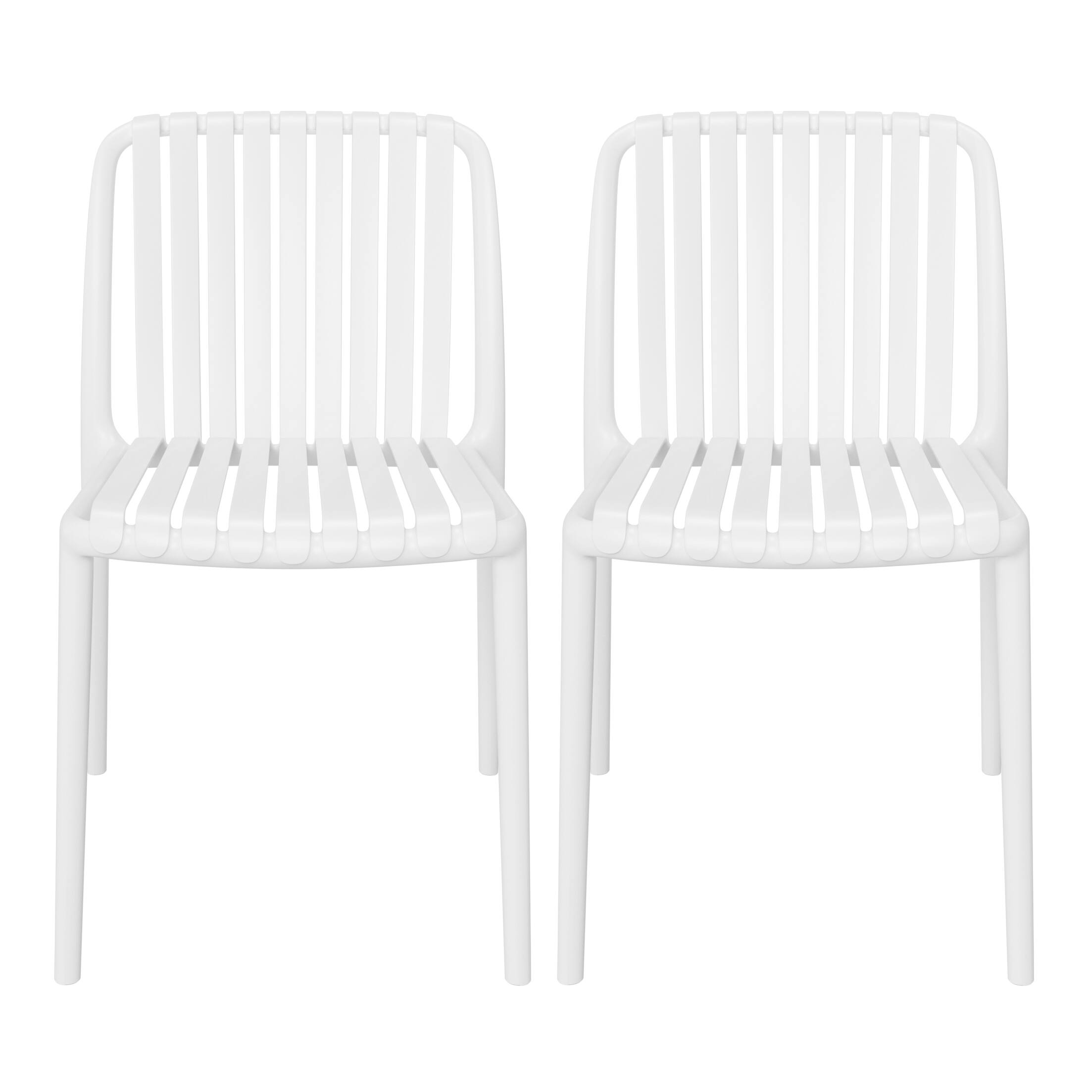 WestinTrends Playa Outdoor Stackable Polypropylene Plastic Dining Side ...