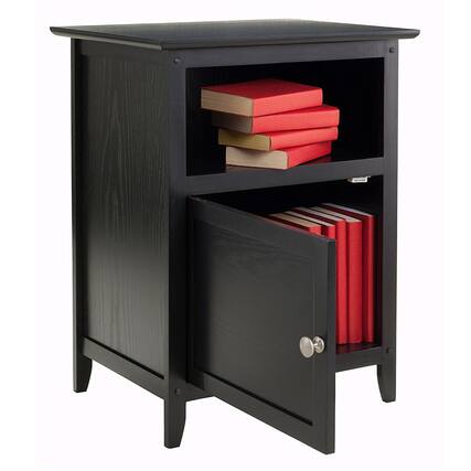 Front. Hivvago - Hivvago Shaker Style End Table Nighstand with Shelf - Black.