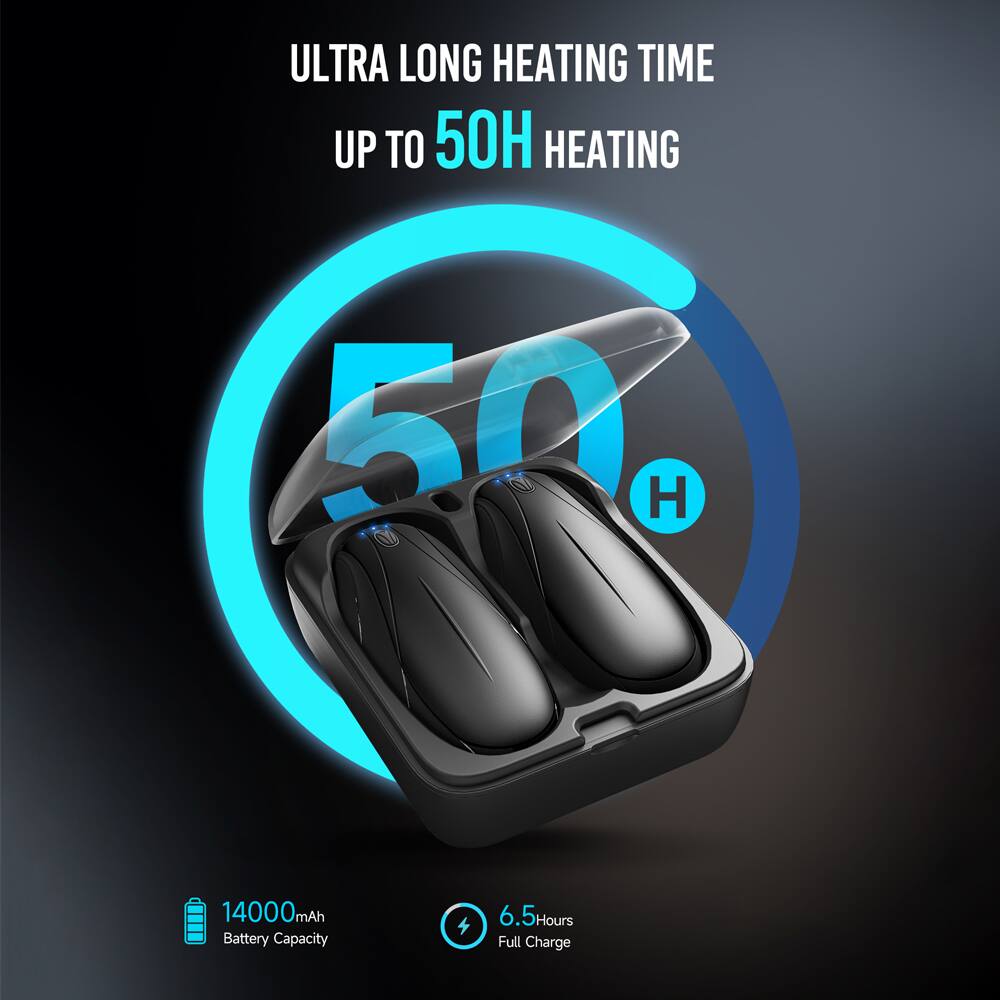 ULTRA LONG HEATING TIME UP TO 50H HEATING

14000mAh Battery Capacity

6.5 Hours Full Charge