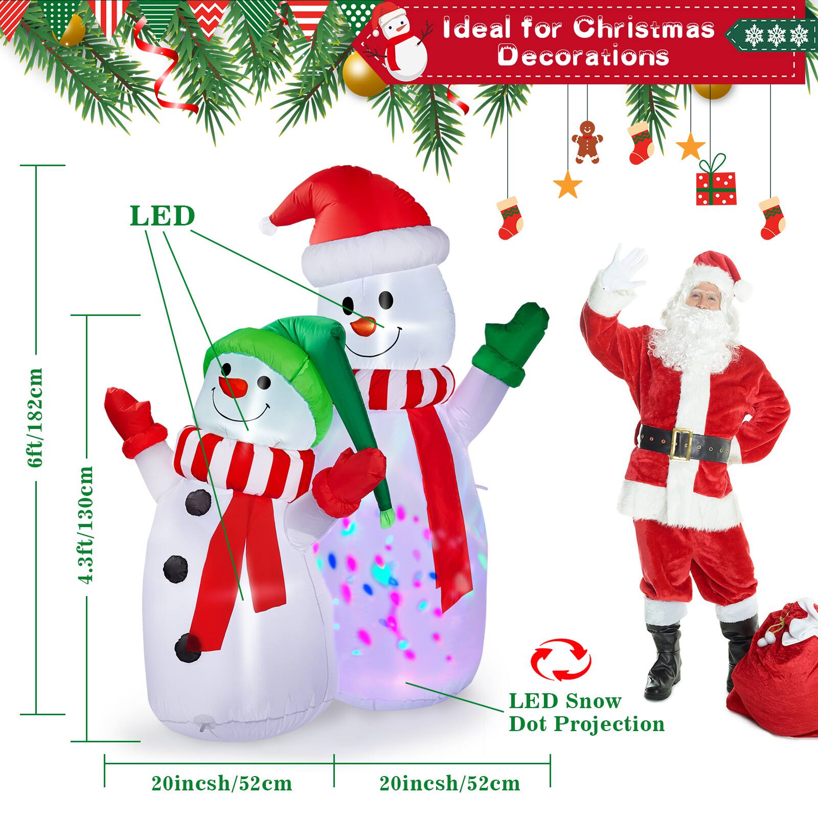 Ideal for Christmas Decorations

LED Snow Dot Projection

6ft/182cm

4.3ft/130cm

20inch/52cm

20inch/52cm