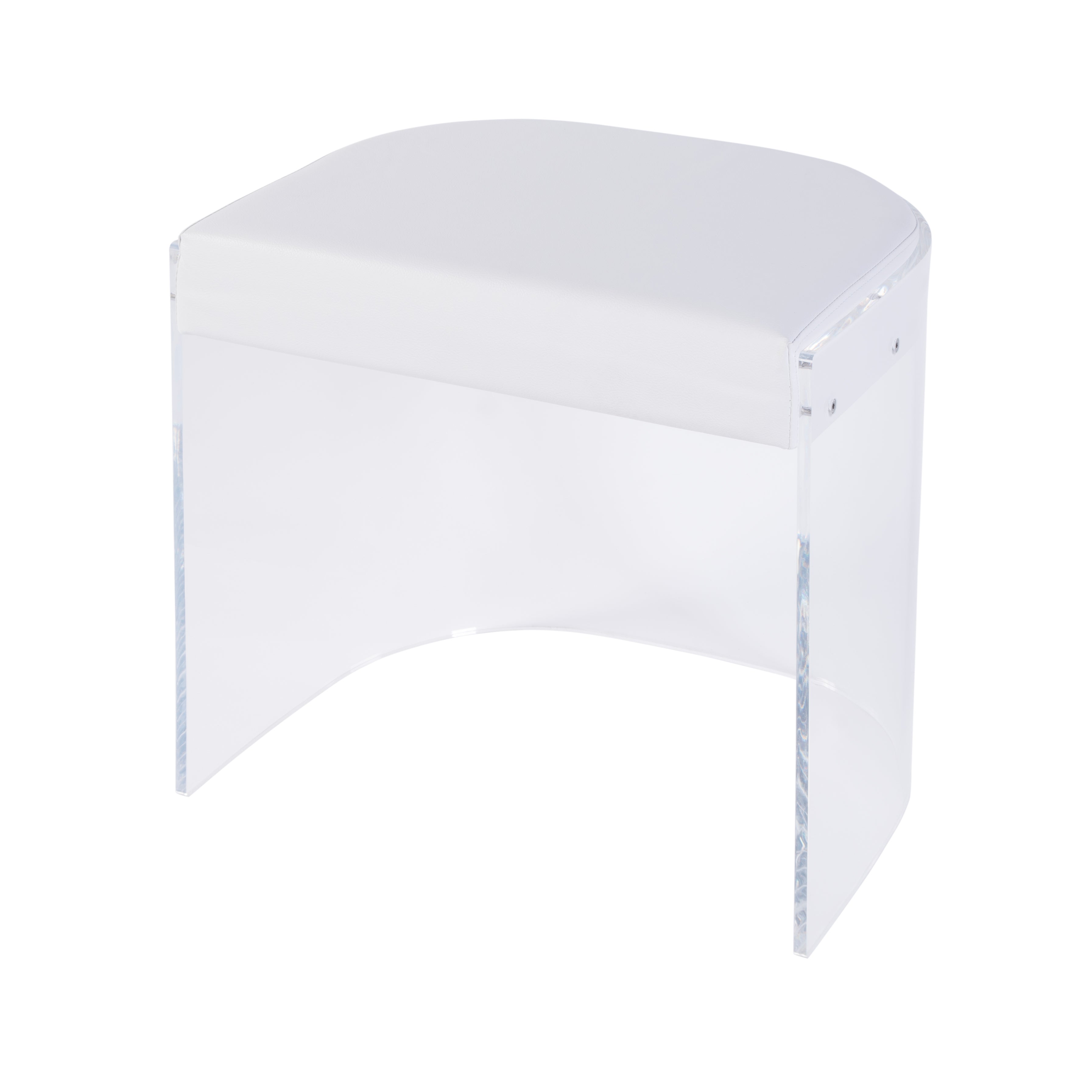 Front. Butler Specialty - Solara 20 in. Seat Height Acrylic and Upholstered Accent Stool - Clear.