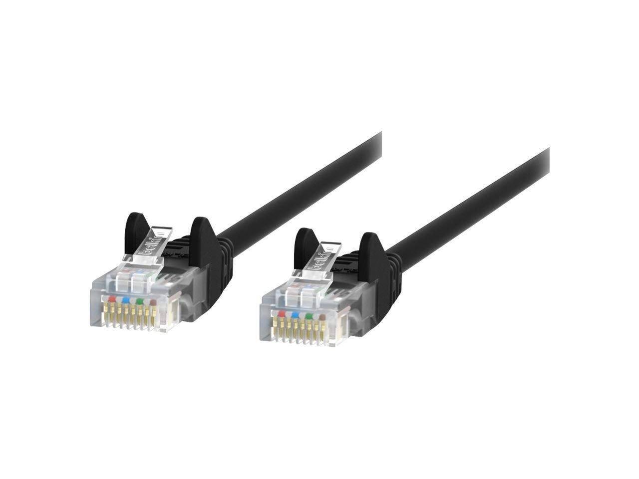 Front. Belkin - BELKIN INTERNATIONAL INC A3L980BT05MBLKS CABLE,CAT6,UTP,RJ45M/M,5M,BLK,PATCH,SNAGLESS.