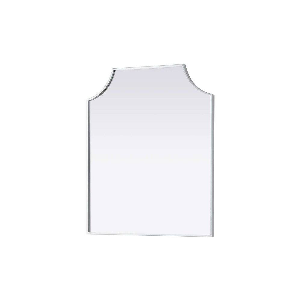 Back. Elegant Kitchen and Bath - Notched Metal Mirror 27x32 inch in Silver - Silver.