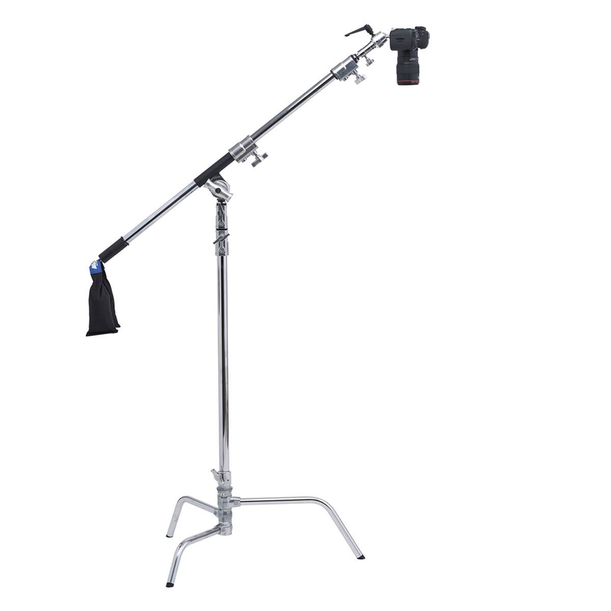 Alt View 1. Kupo - Kupo 40" Master C-Stand with Turtle Base with Baby Boom, Grip Head, Camera Mounting Plate and 10 lbs Weight Bag.