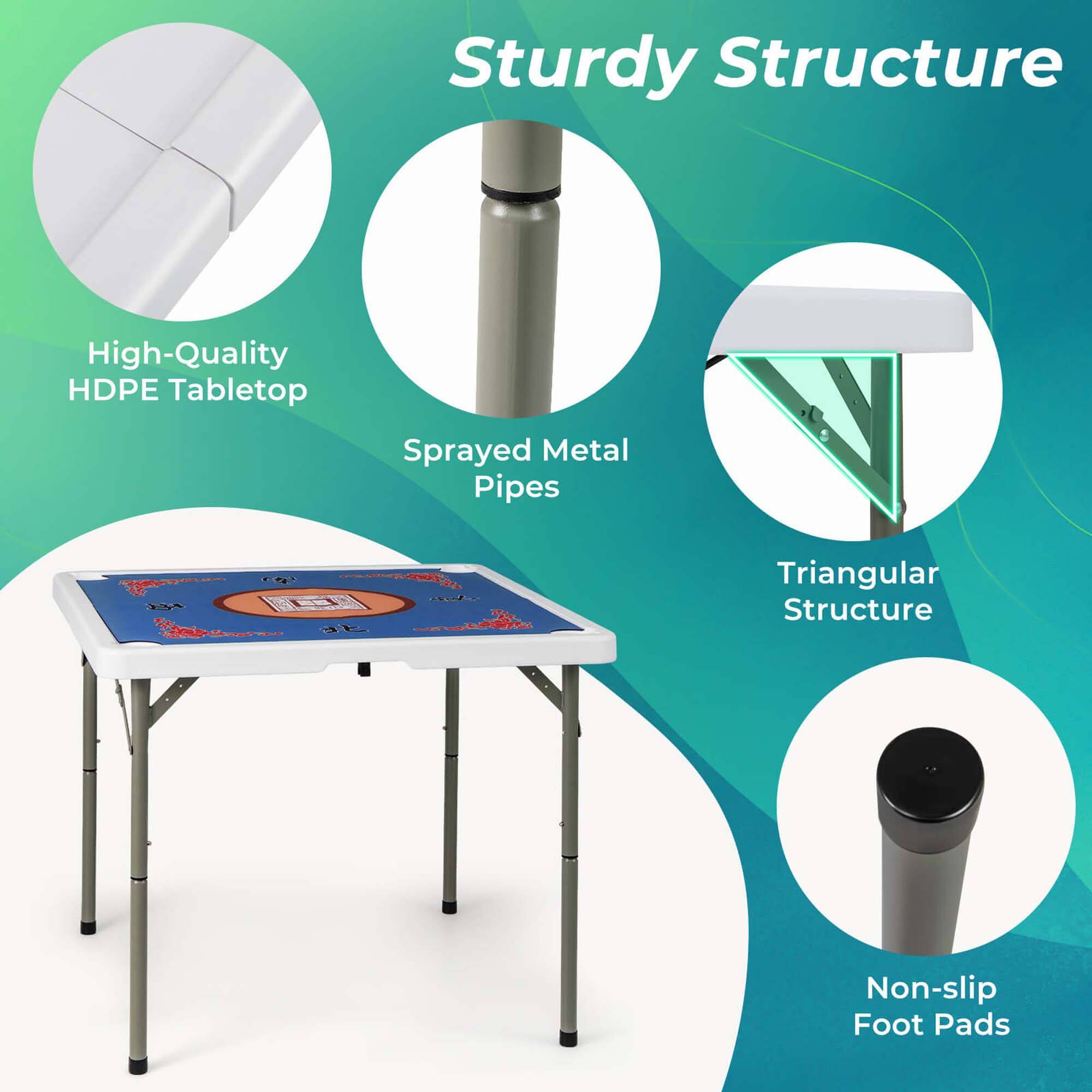 Sturdy Structure

- High-Quality HDPE Tabletop
- Sprayed Metal Pipes
- Triangular Structure
- Non-slip Foot Pads